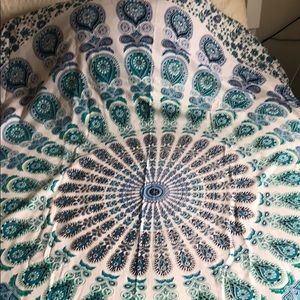 Bright Blue Mandala Tapestry